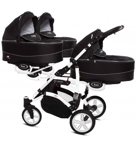 Babyactive Trippy White - wózek wielofunkcyjny, zestaw 2w1 z opcją 3w1 i 4w1 | 07 Black